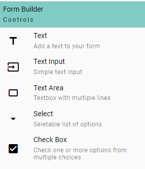 Form Builder Controls